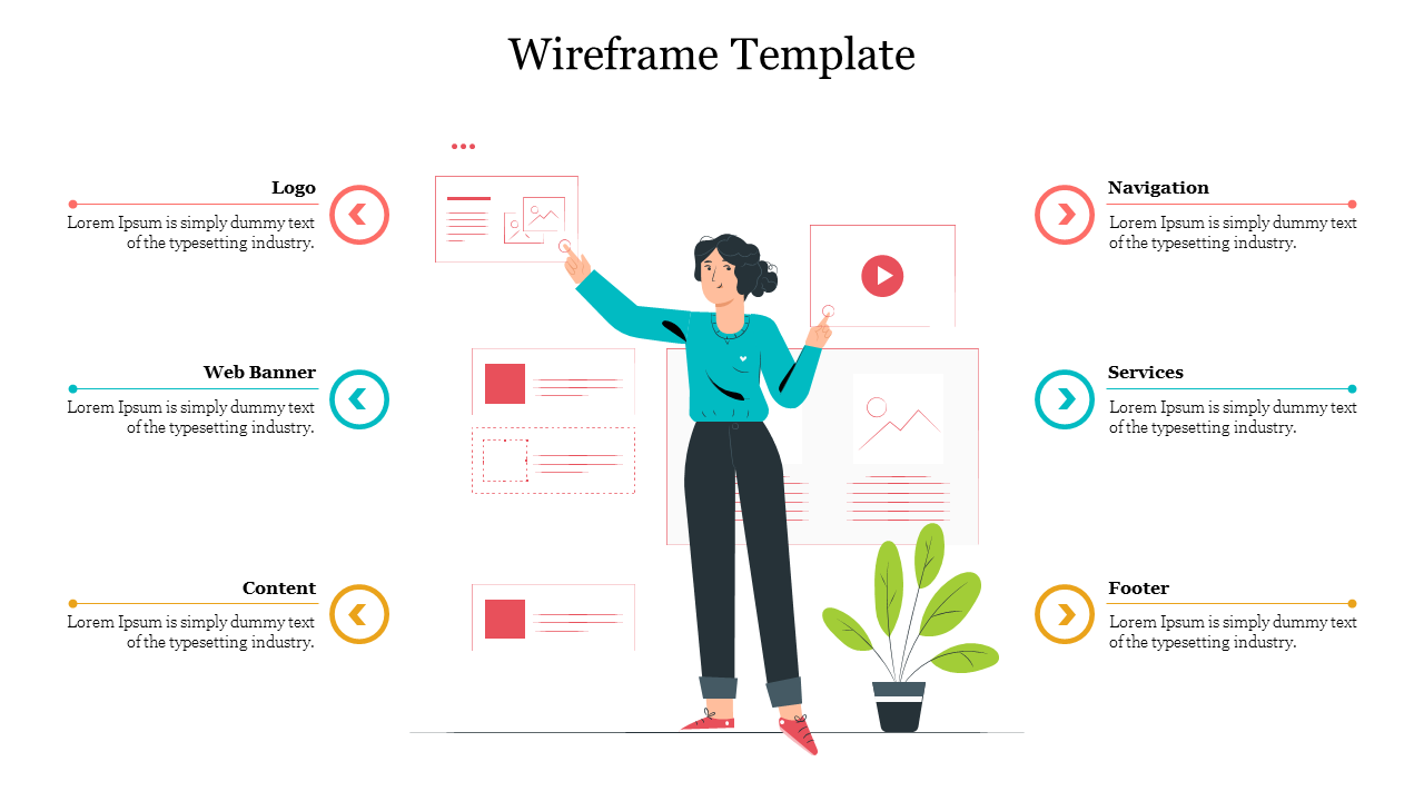 Creative Wireframe Template Presentation Slide PowerPoint